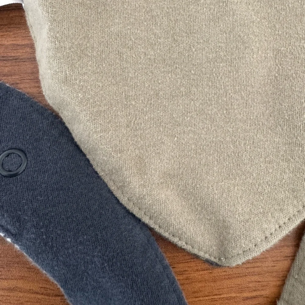 Stylish Kids Bandana Bib Set - Blue, Gray, Tan